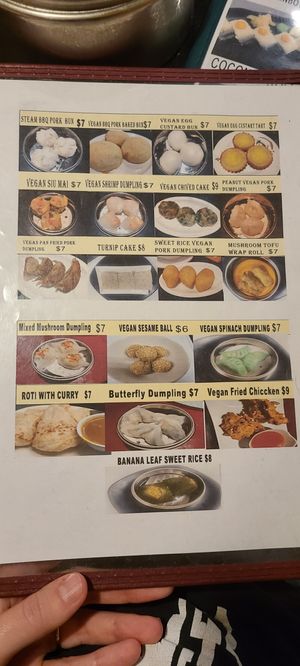 Dim dum menu at Chef Kenny's Vegan Dim Sum in Las Vegas