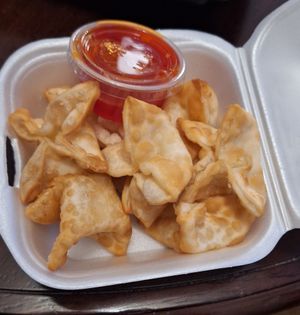 Cream cheese wontons at Chef Kenny's Vegan Dim Sum in Las Vegas