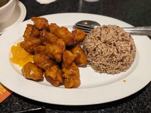 Orange chicken at Chef Kenny's Vegan Dim Sum in Las Vegas