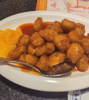 Orange chicken at Chef Kenny's Vegan Dim Sum in Las Vegas