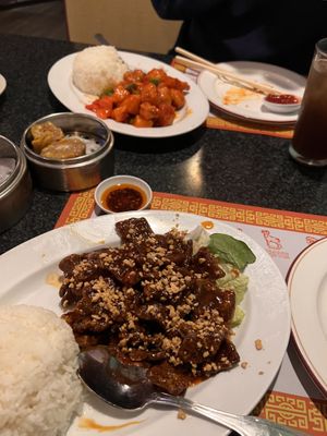 Spicy beef and sweet & sour chicken   at Chef Kenny's Vegan Dim Sum in Las Vegas