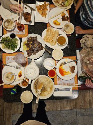 Yum. Pho, fried chicken, roti + curry, beef, cream cheese wanton, dumplings, walnut shrimp at Chef Kenny's Vegan Dim Sum in Las Vegas