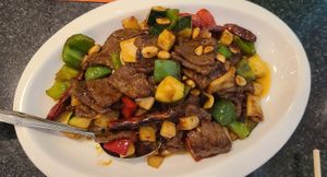 "Steak and vegetables in a tasty sauce at Chef Kenny's Vegan Dim Sum in Las Vegas