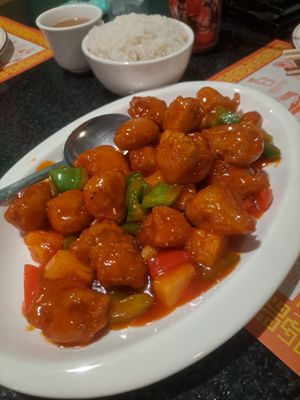 Sweet and sour 'chicken' at Chef Kenny's Vegan Dim Sum in Las Vegas