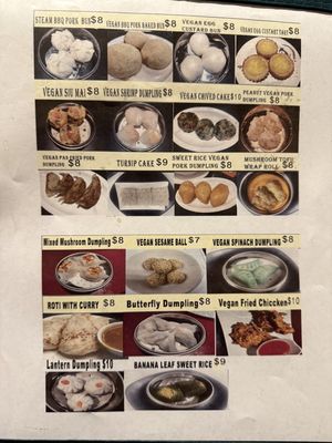 Dim Sum Menu  at Chef Kenny's Vegan Dim Sum in Las Vegas