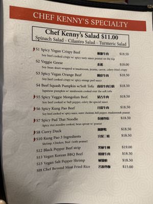 Specials   at Chef Kenny's Vegan Dim Sum in Las Vegas
