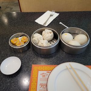 Siu mai, BBQ "pork" buns, custard buns at Chef Kenny's Vegan Dim Sum in Las Vegas