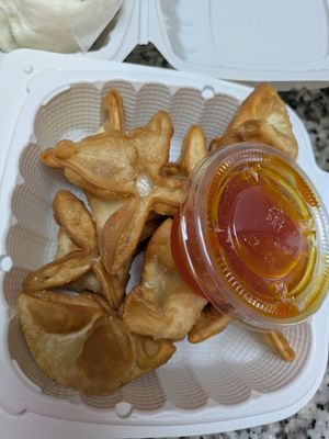 Cream cheese wontons at Chef Kenny's Vegan Dim Sum in Las Vegas