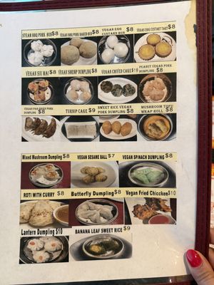 Dim sum menu (that’s it!)  at Chef Kenny's Vegan Dim Sum in Las Vegas