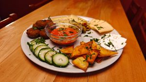 Vegeterian meza at Darkwood - Craft Beer Garden Imaimoze in Mostar