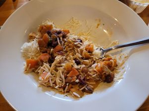 Vegan Chilli - too hungry to remember to take a photo before I tucked in at Applecross Inn in Applecross