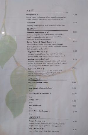 Menu 2 at Fresh House in Portsmouth