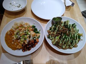 Red Lentil Dahl & Mediterranean Bowl at Fresh House in Portsmouth