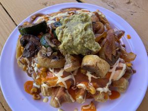 The Fajita Waffle Situation at Whyld's Vegan Kitchen in Austin