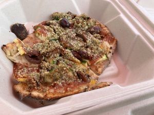 Pizza thing at Whyld's Vegan Kitchen in Austin