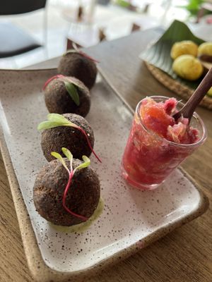 Feijoada dumplings   at Camelia Ododo in Sao Paulo