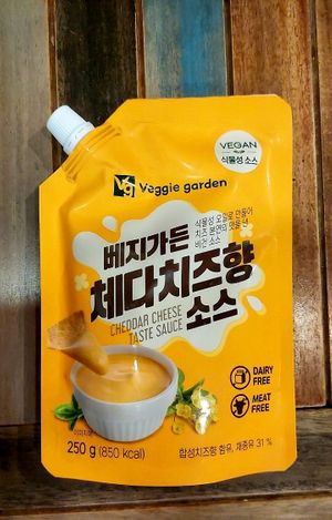 Vegan cheddar cheese taste sauce (I bought it from loving hut and it soooooooooooo good!) at Loving Hut Gangnam-gu - 러빙헛 in Seoul