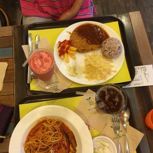tomato pasta + soy cutlet  at Loving Hut Gangnam-gu - 러빙헛 in Seoul