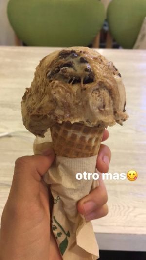 biscottio ice cream on cone at Loving Hut Gangnam-gu - 러빙헛 in Seoul