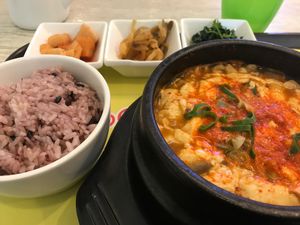 Tofu stew  at Loving Hut Gangnam-gu - 러빙헛 in Seoul