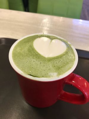 Awesome green tea latte!  at Loving Hut Gangnam-gu - 러빙헛 in Seoul