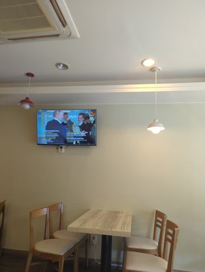Putin being praised on their in house YouTube channel. at Loving Hut Gangnam-gu - 러빙헛 in Seoul