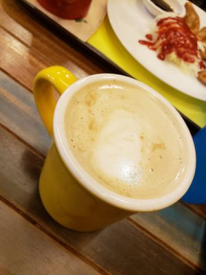 Incredible mind-blowing caramel macchiato!! at Loving Hut Gangnam-gu - 러빙헛 in Seoul