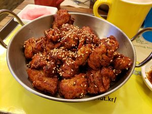 Spicy "chicken" at Loving Hut Gangnam-gu - 러빙헛 in Seoul