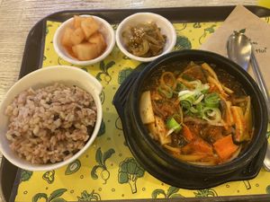 Bulgogi and free sides at Loving Hut Gangnam-gu - 러빙헛 in Seoul