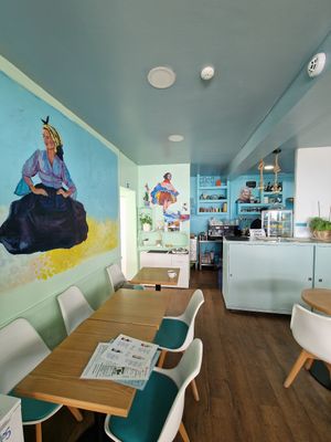 Inside at Sabor'art Café in Nazare