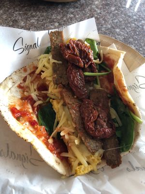 Veggie breakfast wrap at Signals in Saltburn-by-the-sea