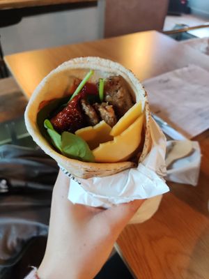 Breakfast wrap at Signals in Saltburn-by-the-sea