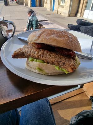 Vegan works sarnie at Signals in Saltburn-by-the-sea