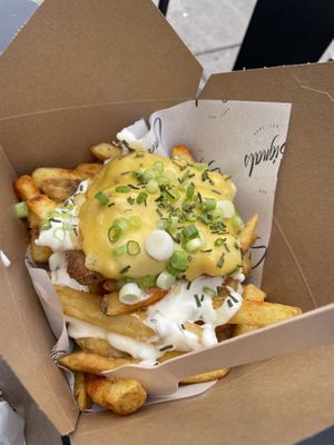 Famous Vegan Parmo Loaded Fries  at Signals in Saltburn-by-the-sea