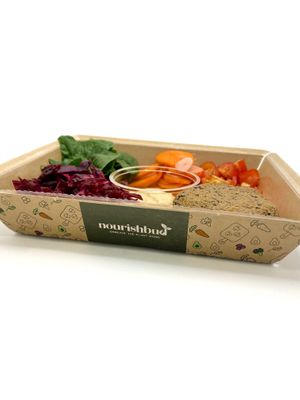 Naked Burger showcasing new sustainable packaging at Nourish Bud in Newcastle Upon Tyne