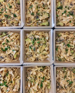 Thai-style noodles meal prep at Nourish Bud in Newcastle Upon Tyne