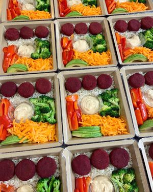 Nourish Buddha Bowl with Homemade Falafels (beetroot style) at Nourish Bud in Newcastle Upon Tyne