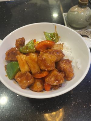 Sweet and sour “pork"  at Demi Taiwanese and Vegetarian Food in Bangkok