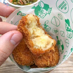 Inside croquettes  at No Frickin Chicken in Worcester