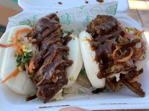 Chicken bao buns   at No Frickin Chicken in Worcester