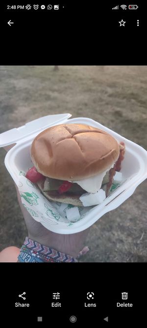 Lamb burger at No Frickin Chicken in Worcester