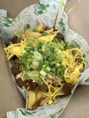 Cheeze & 'Meat' Fries  at No Frickin Chicken in Worcester