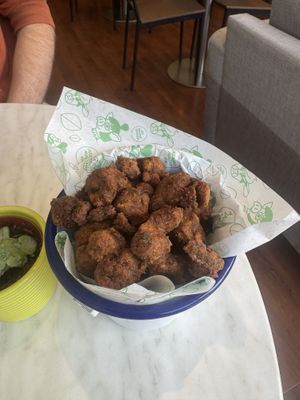 Pop corn ‘no chicken'  at No Frickin Chicken in Worcester