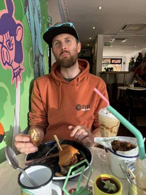 happy customer   at No Frickin Chicken in Worcester