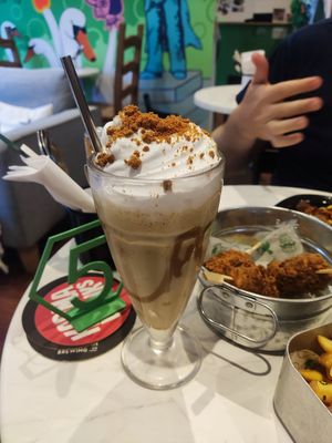 Biscoff milkshake at No Frickin Chicken in Worcester