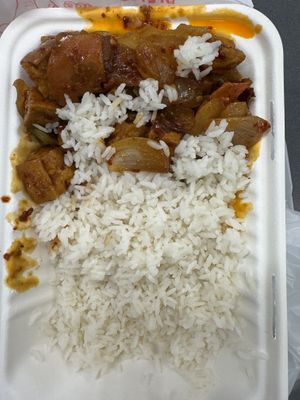 Spicy tofu with white ricee  at ATL - Asian Chao - Concourse B in College Park