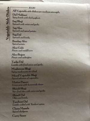 Menu sides at Saffron in Innerleithen