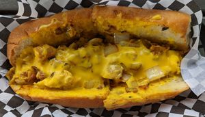Chicken Cheesesteak with classic whiz at Buddy's Steaks in Portland
