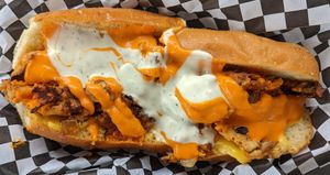 Buffalo Chicken Cheesesteak with blue cheese at Buddy's Steaks in Portland