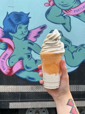 Peach Gelati without sprinkles  at Buddy's Steaks in Portland